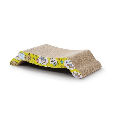 ＜猫壱＞爪とぎ　ダンボール爪とぎ　バリバリベッドM猫柄　仕様２