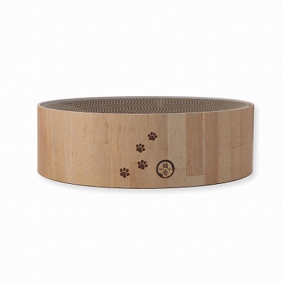 ＜猫壱＞爪とぎ　ダンボール爪とぎ　バリバリボウル猫柄　ライトブラウン　仕様２