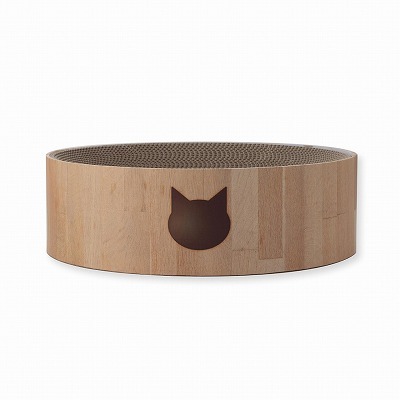 ＜猫壱＞爪とぎ　ダンボール爪とぎ　バリバリボウル猫柄　ライトブラウン　仕様８