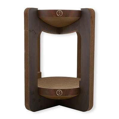 ＜猫壱＞爪とぎ　ダンボール　バリバリボウルタワー　ダークブラウン　商品画像2