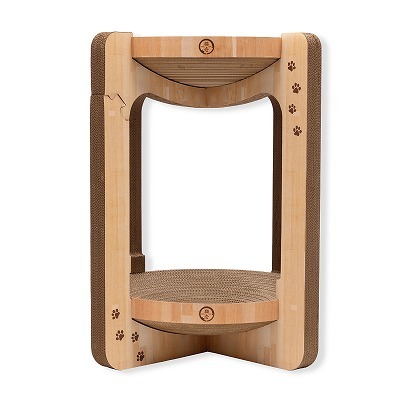 ＜猫壱＞爪とぎ　ダンボール　バリバリボウルタワーXL　ライトブラウン　商品画像2