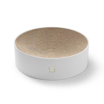 ＜猫壱＞爪とぎ　ダンボール爪とぎ　バリバリボウルホログラムホワイト　メイン画像