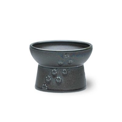 猫用　脚付フードボウル　日本製　ブラック<br><p style="font-size:75%;">日本の水と土で作った猫のための器</p>