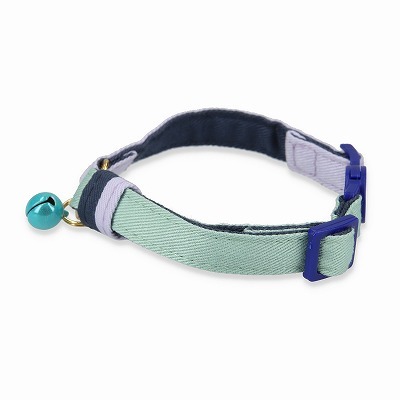 ＜猫壱＞ねこにやさしいVネック首輪  プレーン（ラベンダー／ライムグリーン）　商品画像１