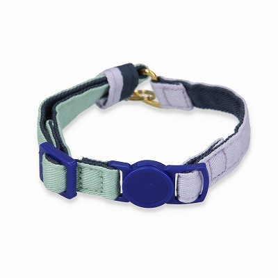 ＜猫壱＞ねこにやさしいVネック首輪  プレーン（ラベンダー／ライムグリーン）　商品画像２