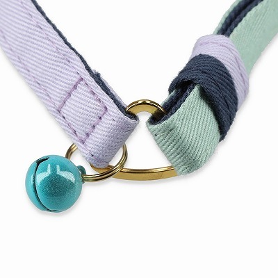 ＜猫壱＞ねこにやさしいVネック首輪  プレーン（ラベンダー／ライムグリーン）　商品画像３