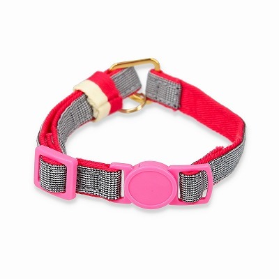 ＜猫壱＞ねこにやさしいVネック首輪  グレンチェック（ブラック）　商品画像２