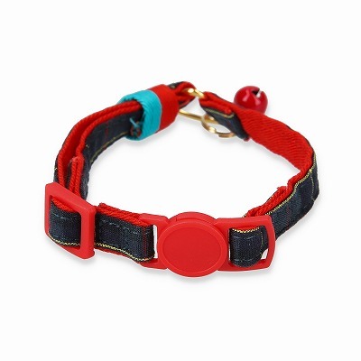 ＜猫壱＞ねこにやさしいVネック首輪   タータンチェック（ダークグリーン）　商品画像２