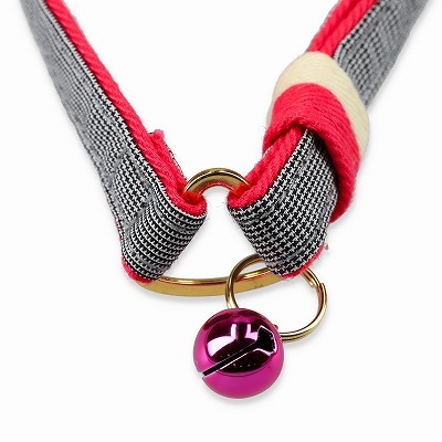 ＜猫壱＞ねこにやさしいVネック首輪   タータンチェック（ダークグリーン）　商品画像３