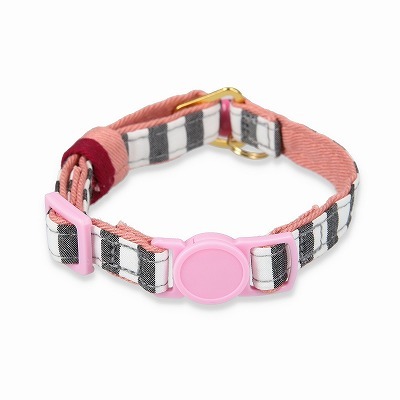 ＜猫壱＞ねこにやさしいVネック首輪    ストライプ（ホワイト／グレー）　商品画像２