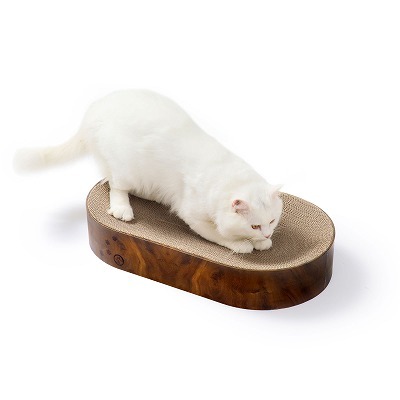 バリバリボウルXL オーバル　ダークブラウン<br><p style="font-size:75%;">猫工学デザインだから、研いでよし！寝てよし！</p>