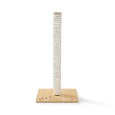 ＜猫壱＞猫用つめとぎ　タテ型つめとぎ　バリバリつめとぎポール ウッドプレミアム Lサイズ 紙縄 ライトブラウン　商品画像2