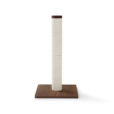 ＜猫壱＞猫用つめとぎ　タテ型つめとぎ　バリバリつめとぎポール ウッドプレミアム レギュラー 紙縄 ダークブラウン　商品画像２