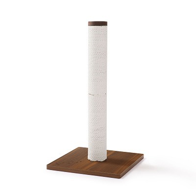 ＜猫壱＞猫用つめとぎ　タテ型つめとぎ　バリバリつめとぎポール ウッドプレミアム レギュラー 紙縄 ダークブラウン　商品画像1