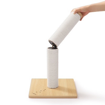 ＜猫壱＞猫用つめとぎ　バリバリつめとぎポール ウッドプレミアム レギュラー 交換用つめとぎ 紙縄 ホワイト　商品画像1