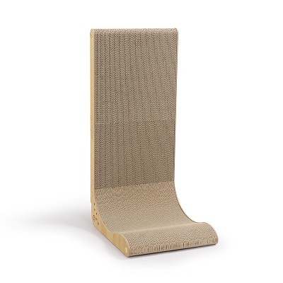 ＜猫壱＞爪とぎ　ダンボール　L字爪とぎ　バリバリボード　猫ちゃんモデル１＜猫壱＞爪とぎ　ダンボール　バリバリボード ウッドプレミアム ライトブラウン レギュラー　商品画像2