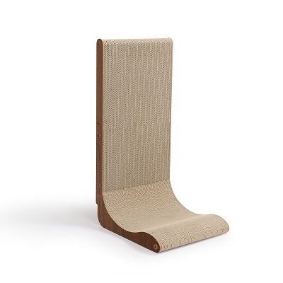 ＜猫壱＞爪とぎ　ダンボール　L字爪とぎ　バリバリボード ウッドプレミアム レギュラー ダークブラウン　商品画像2