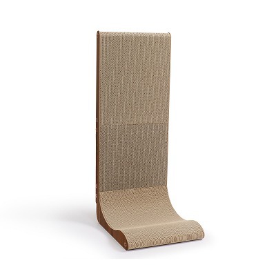 ＜猫壱＞爪とぎ　ダンボール　L字爪とぎ　バリバリボード ウッドプレミアム Lサイズ ダークブラウン　商品画像2