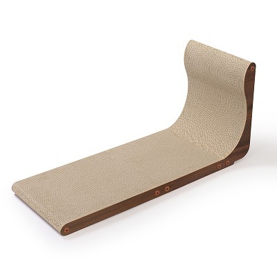 ＜猫壱＞爪とぎ　ダンボール　L字爪とぎ　バリバリボード ウッドプレミアム Lサイズ ダークブラウン　商品画像3