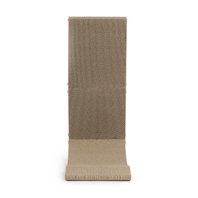 ＜猫壱＞爪とぎ　ダンボール　L字爪とぎ　バリバリボード ウッドプレミアム Lサイズ ライトブラウン　商品画像3