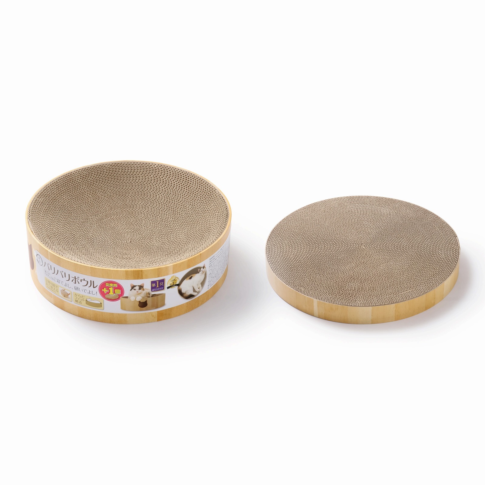 ＜猫壱＞爪とぎ　ダンボール爪とぎ　バリバリボウル交換用1個付き　コストコ限定　商品画像２