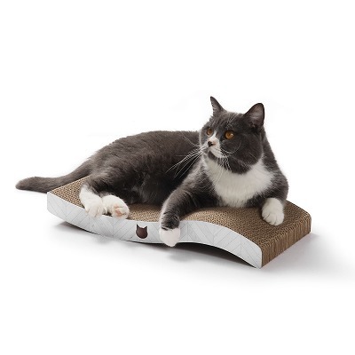 ＜猫壱＞バリバリベッドウェーブ　ヘリンボーンホワイト　メイン画像