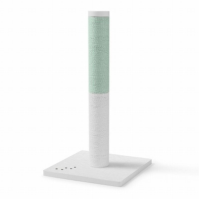 ＜猫壱＞バリバリつめとぎポール紙縄 グリーン＆ホワイト　カインズホーム限定　メイン画像