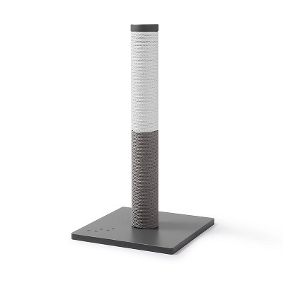 ＜猫壱＞バリバリつめとぎポール紙縄 グレー＆ホワイト　カインズ限定　メイン画像