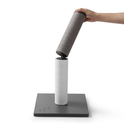 ＜猫壱＞バリバリつめとぎポール紙縄 グレー＆ホワイト　カインズ限定　商品画像3