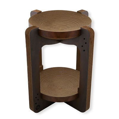 ＜猫壱＞爪とぎ　ダンボール　バリバリボウルタワー　交換用支柱セット　ダークブラウン　サイズ