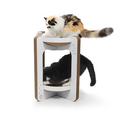 ＜猫壱＞爪とぎ　ダンボール　バリバリボウルタワー　斜め背面