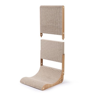 ＜猫壱＞爪とぎ　ダンボール　バリバリボード ウッドプレミアム ライトブラウン レギュラー　商品画像3