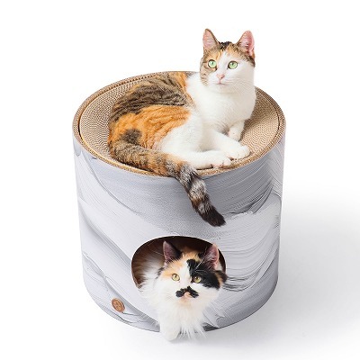 ＜猫壱＞爪とぎ　ダンボール爪とぎ　バリバリボウルハウス　正面