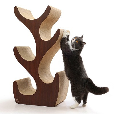 ＜猫壱＞爪とぎ　ダンボール　キャットツリー ダークブラウン＆ブラック　商品画像3