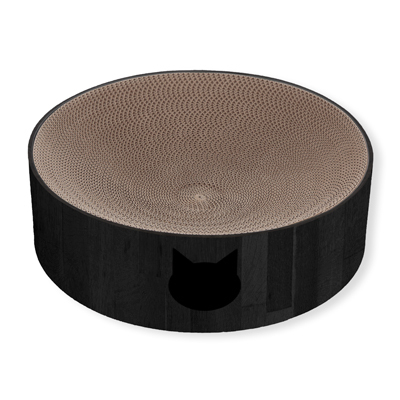 ＜猫壱＞爪とぎ　ダンボール爪とぎ　バリバリボウル　ブラック　商品画像2