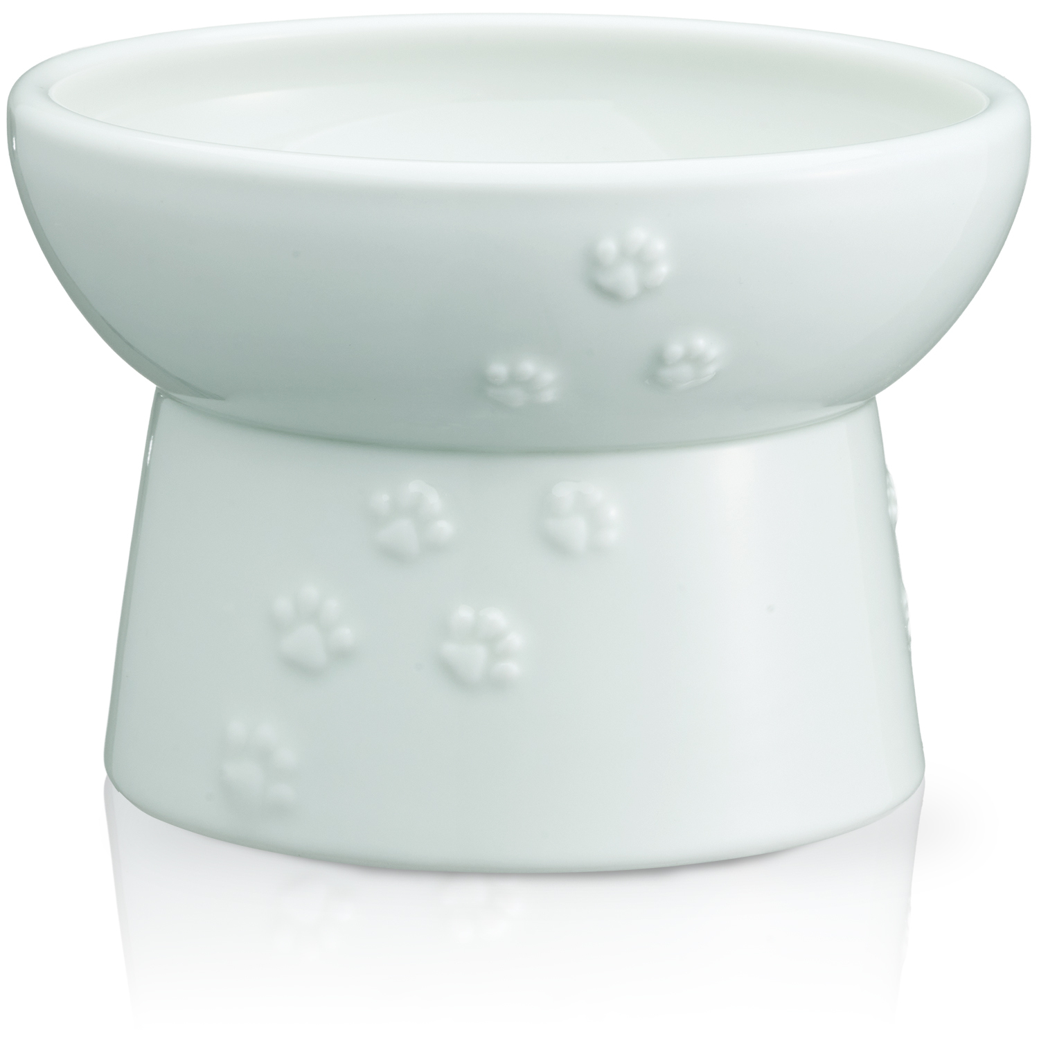 猫用　脚付フードボウル　日本製　ペールグリーン<br><p style="font-size:75%;">日本の水と土で作った猫のための器</p>